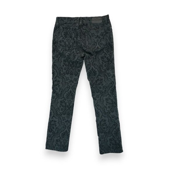 Laurent Ralph Lauren Women’s Pants Black Floral Velvet Baroque Straight Leg Sz 4 - Picture 2 of 5